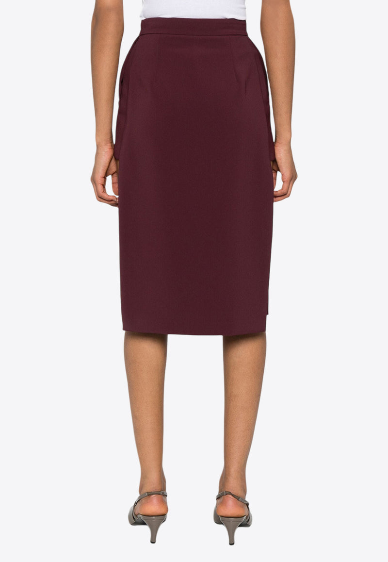 Elisabetta Franchi Stretch Crepe Skirt with Inner Shorts Bordeaux GO05747E2_CG3