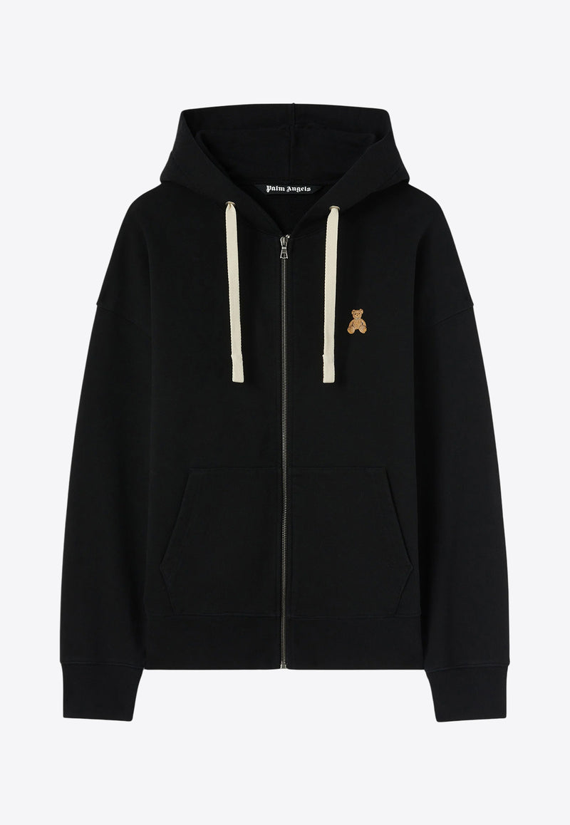 Palm Angels Bear in Mind Zip-Up Hoodie Black PMBE021F24FLE001_1060