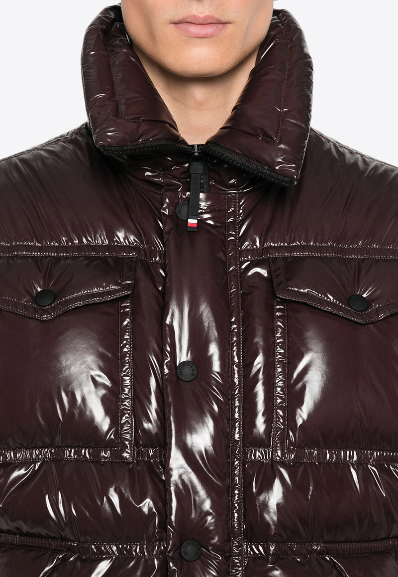 Moncler Grenoble Tecka Glossy Padded Jacket  Brown J20971G00009539FT_259