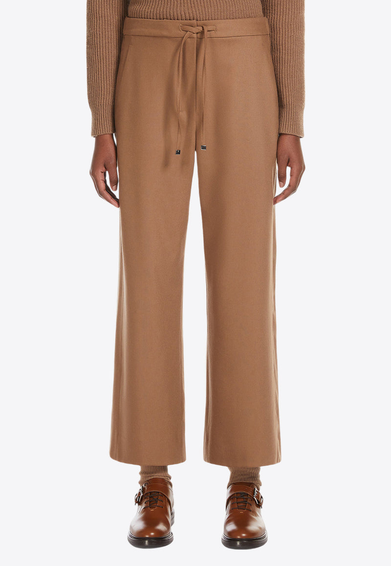 S Max Mara Floria Flannel Straight-Leg Pants Camel 2429136023600FLORIA_008