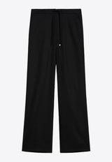 S Max Mara Floria Flannel Straight-Leg Pants Black 2429136023600FLORIA_017