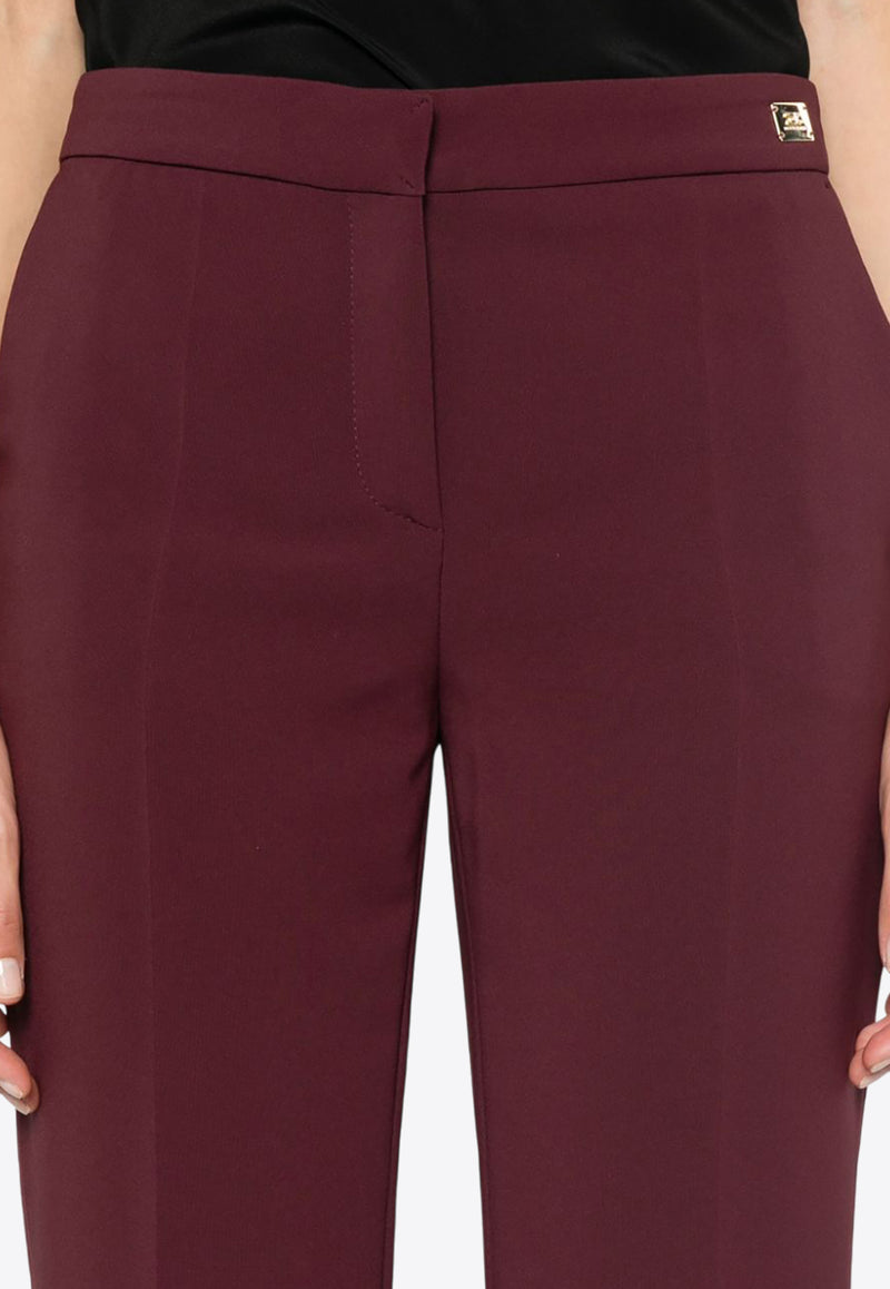 Elisabetta Franchi Tailored Cropped Pants Bordeaux PA05447E2_CG3