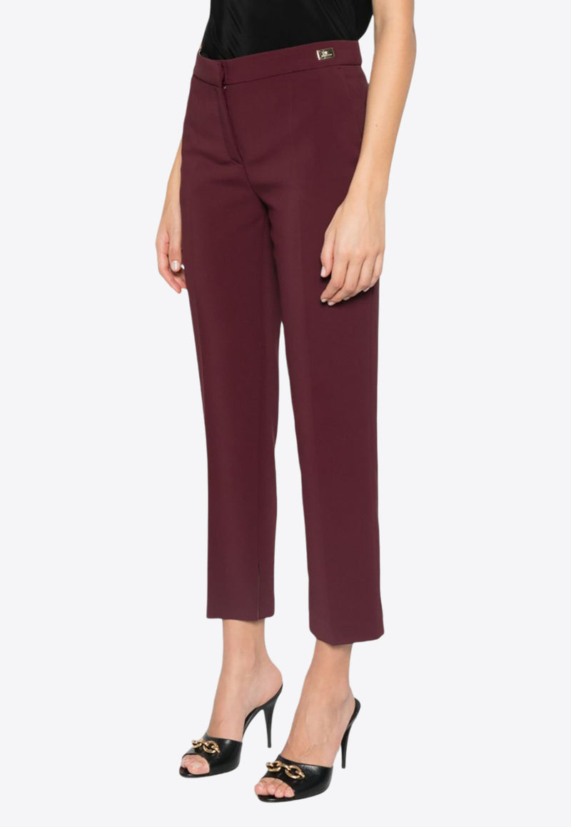 Elisabetta Franchi Tailored Cropped Pants Bordeaux PA05447E2_CG3