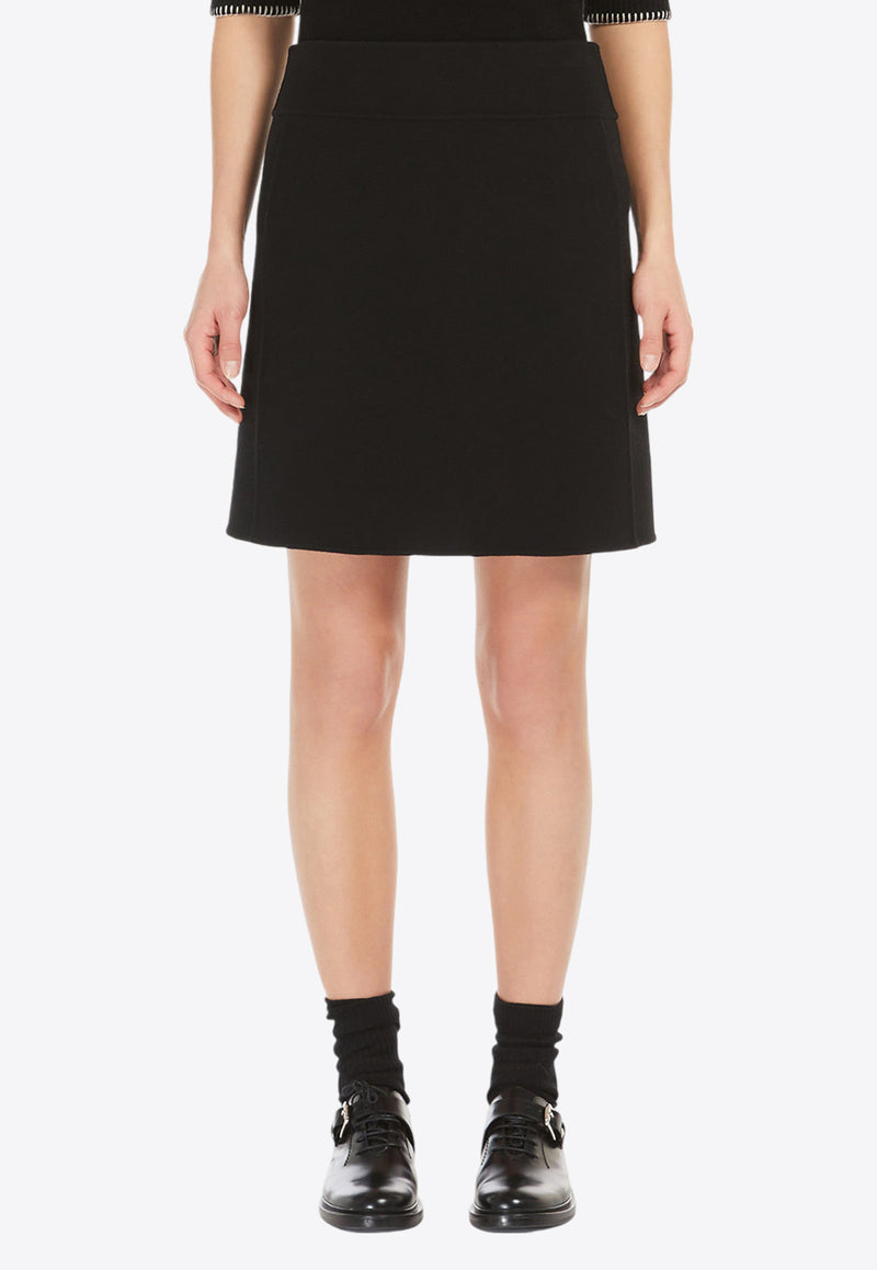 S Max Mara Ali A-line Wool Mini Skirt Black 2429106073600ALI_013