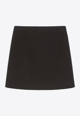 S Max Mara Ali A-line Wool Mini Skirt Black 2429106073600ALI_013