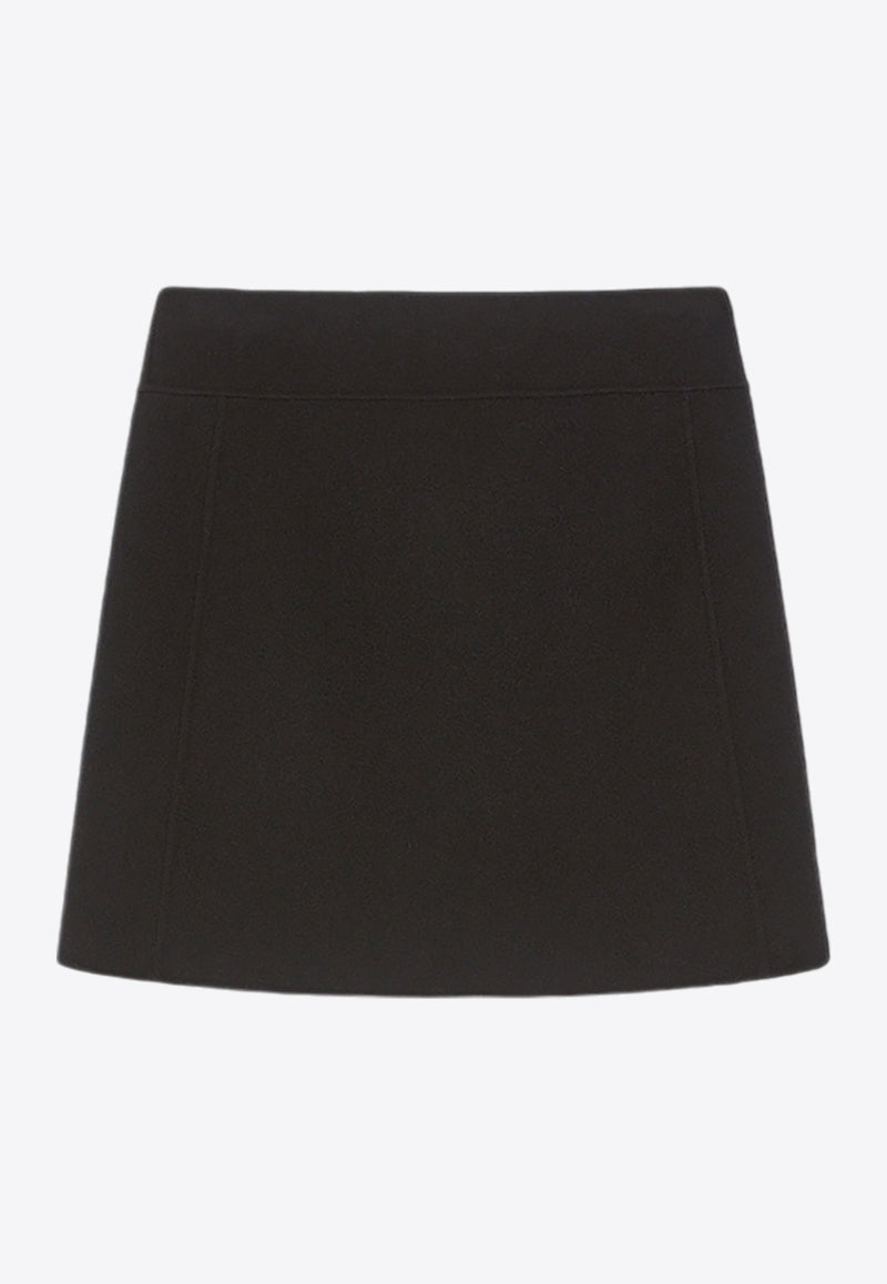 S Max Mara Ali A-line Wool Mini Skirt Black 2429106073600ALI_013