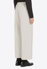 S Max Mara Floria Flannel Straight-Leg Pants White 2429136023600FLORIA_022