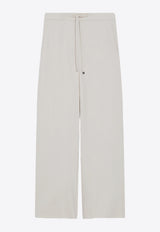 S Max Mara Floria Flannel Straight-Leg Pants White 2429136023600FLORIA_022