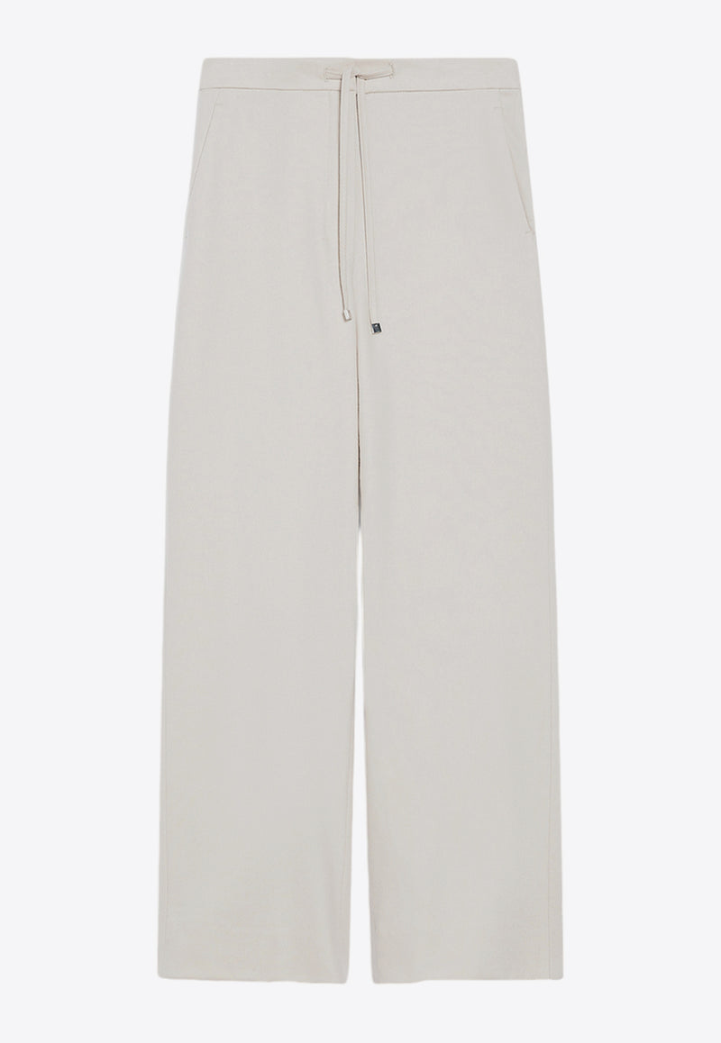 S Max Mara Floria Flannel Straight-Leg Pants White 2429136023600FLORIA_022