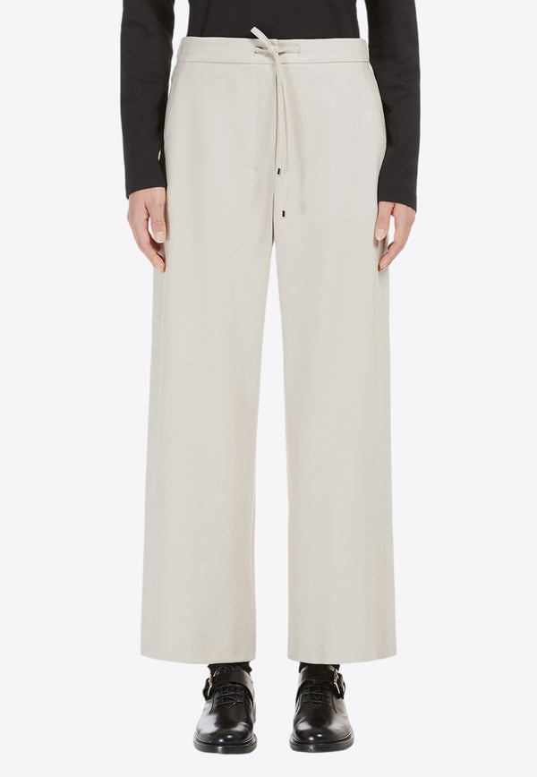 S Max Mara Floria Flannel Straight-Leg Pants White 2429136023600FLORIA_022