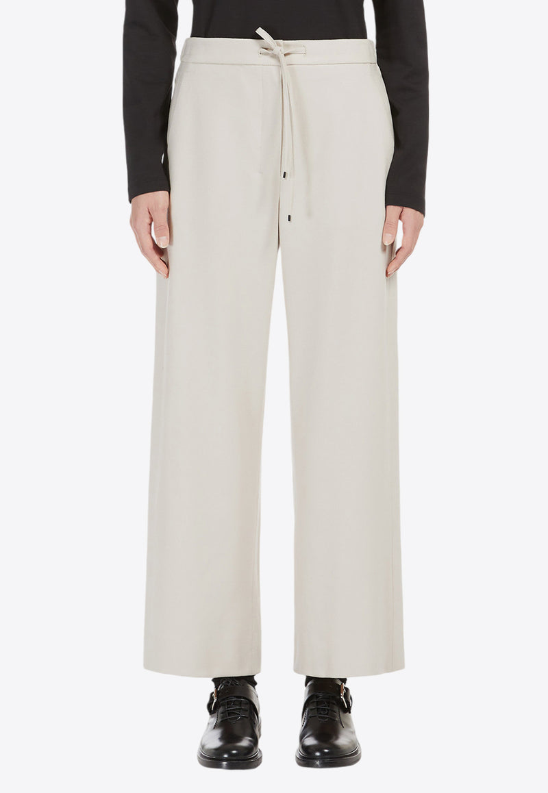 S Max Mara Floria Flannel Straight-Leg Pants White 2429136023600FLORIA_022