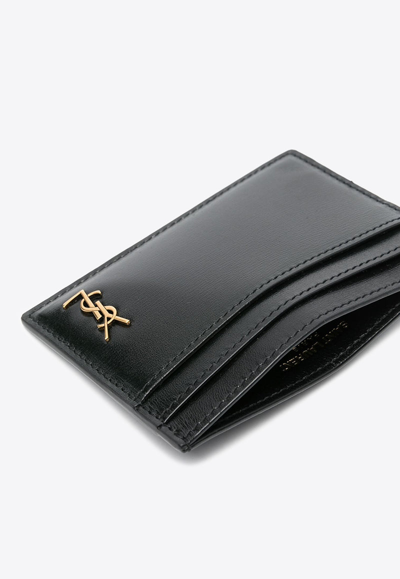 Saint Laurent Cassandre Leather Cardholder Black 60760302G0W_1000