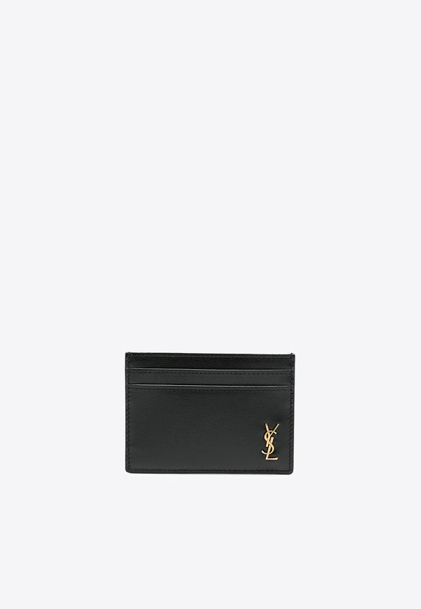 Saint Laurent Cassandre Leather Cardholder Black 60760302G0W_1000