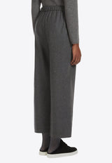 S Max Mara Floria Flannel Straight-Leg Pants Gray 2429136023600FLORIA_025