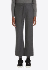 S Max Mara Floria Flannel Straight-Leg Pants Gray 2429136023600FLORIA_025