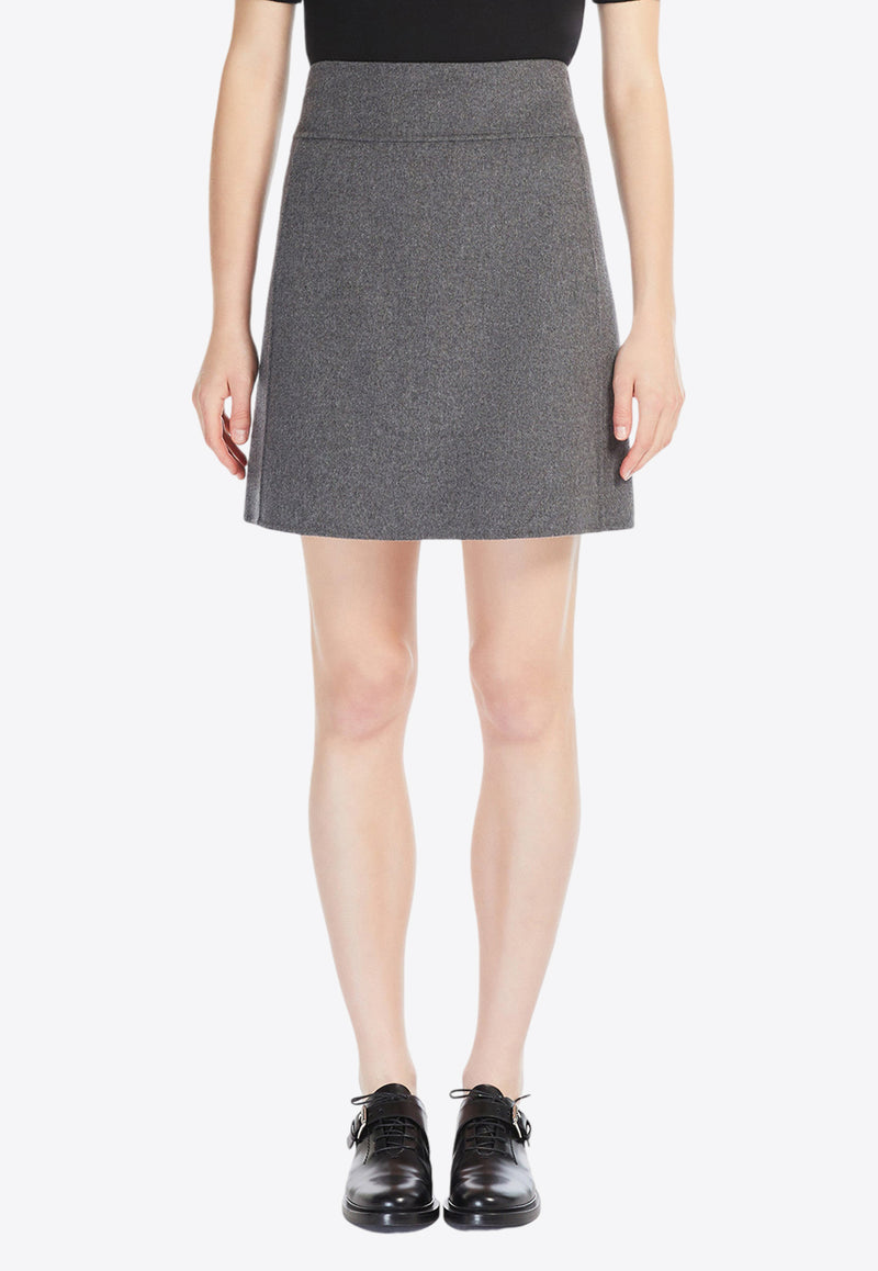 S Max Mara Ali A-line Wool Mini Skirt Gray 2429106073600ALI_023