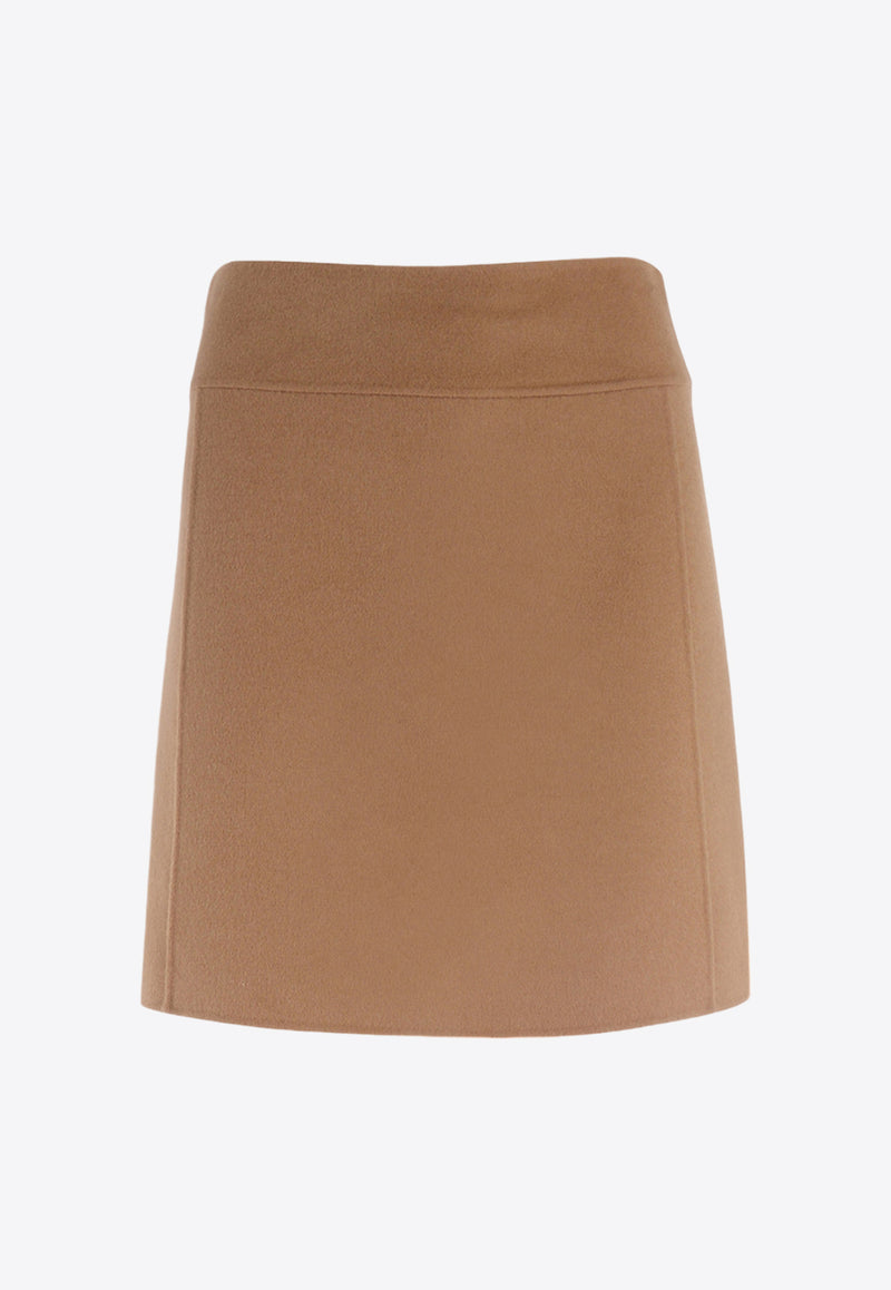 S Max Mara Ali A-line Wool Mini Skirt Camel 2429106073600ALI_045