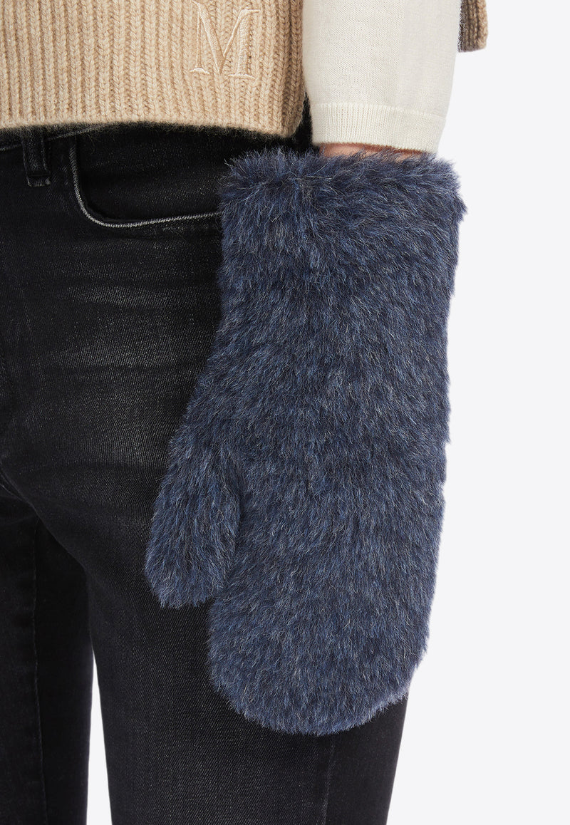 Max Mara Ombrato Teddy Mittens with Cord Blue 2424566092600OMBRATO_001