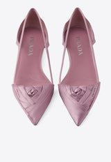 Prada Cut-Out Satin Ballet Flats Pink 1F734NF015049_F0378