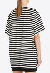 Max Mara Kaki Oversized Stripe T-shirt Monochrome 2421946041650KAKI_002