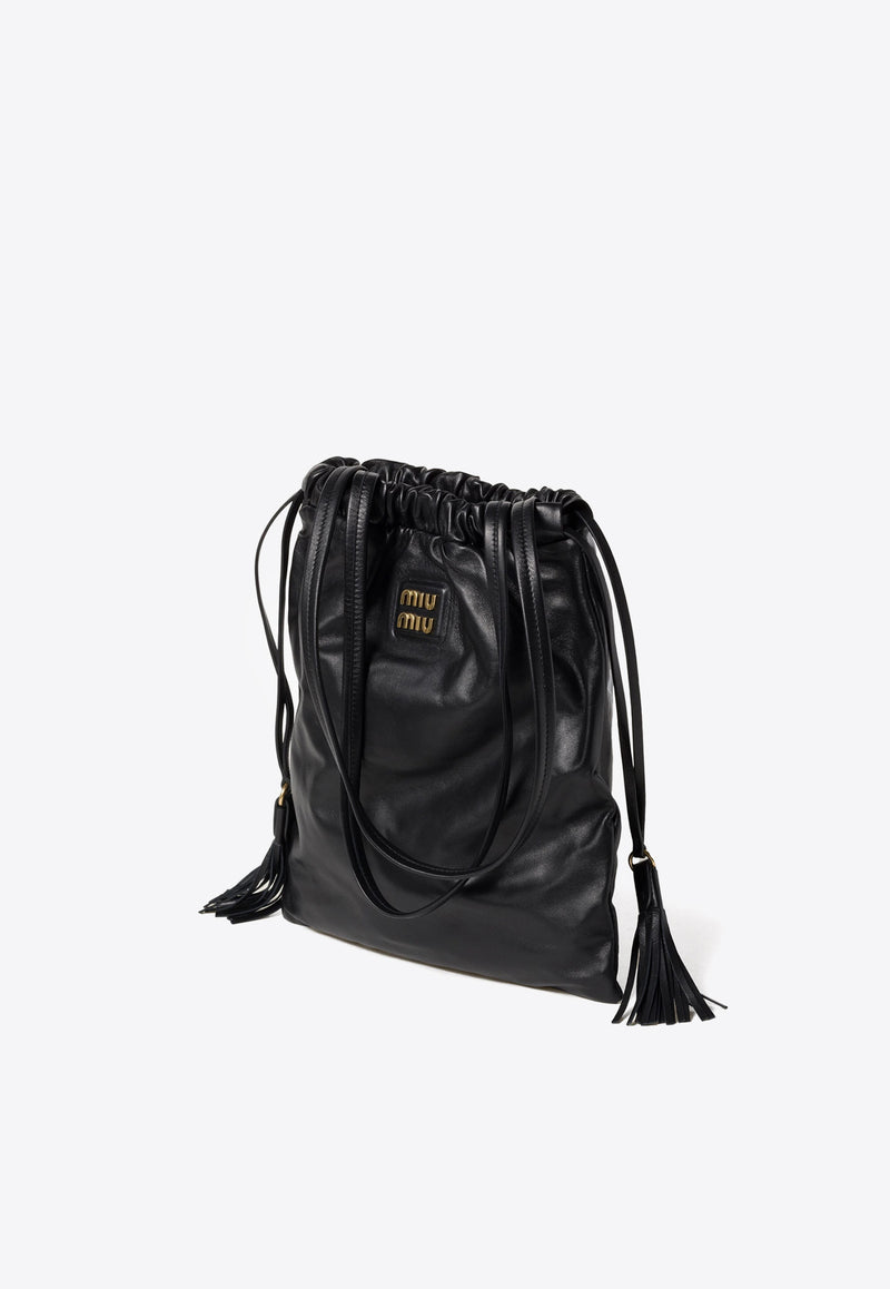 Miu Miu Joie Nappa Leather Bucket Bag Black 5BG303VOOO2CSW_F0002