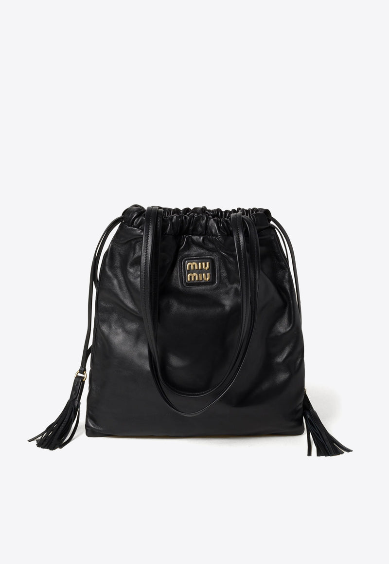 Miu Miu Joie Nappa Leather Bucket Bag Black 5BG303VOOO2CSW_F0002