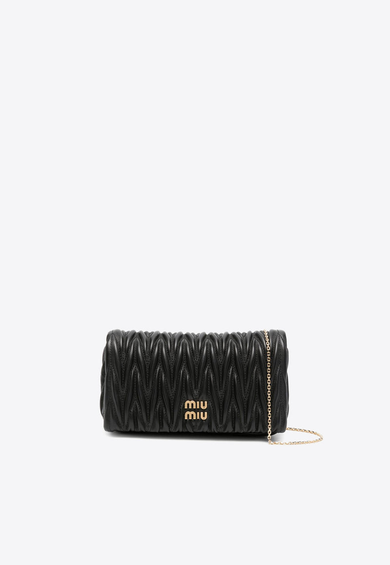 Miu Miu Mini Matelassé Leather Shoulder Bag Black 5BP086VCOON88_F0002