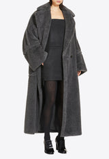 Max Mara Kadiak Double-Breasted Teddy Coat Gray 2421016313600KADIAK_001