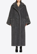 Max Mara Kadiak Double-Breasted Teddy Coat Gray 2421016313600KADIAK_001