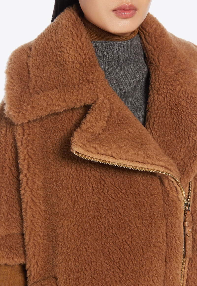 Max Mara Newmant Teddy Biker Jacket Camel 2424736342600NEWMANT_001