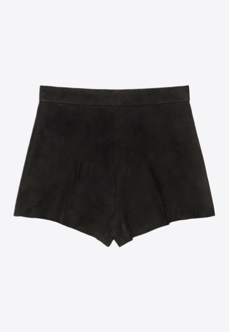 Max Mara Cedro Suede Mini Shorts Black 2421436013650CEDRO_004