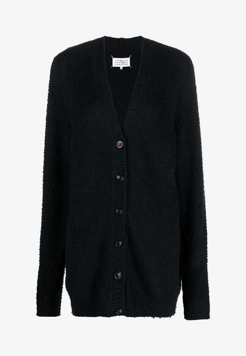 Maison Margiela Piled V-neck Cardigan Black SI0GP0002S17664_900