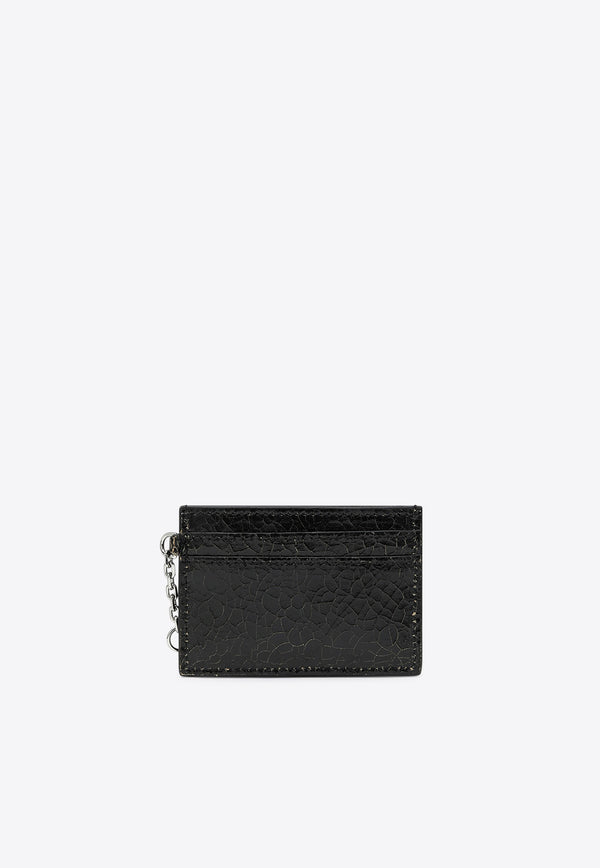 Alexander McQueen T-bar Leather Cardholder Black 8050631AAUE/Q_ALEXQ-9769