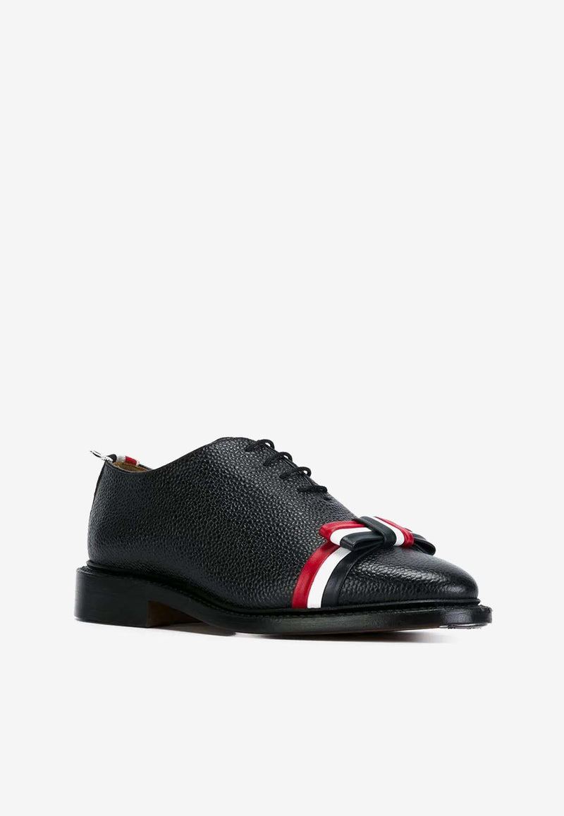 Thom Browne Striped Leather Lace-Up Shoes Black FFD012A00198_001