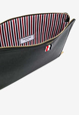 Thom Browne Leather Zipped Document Case Black MAC074A00198_001