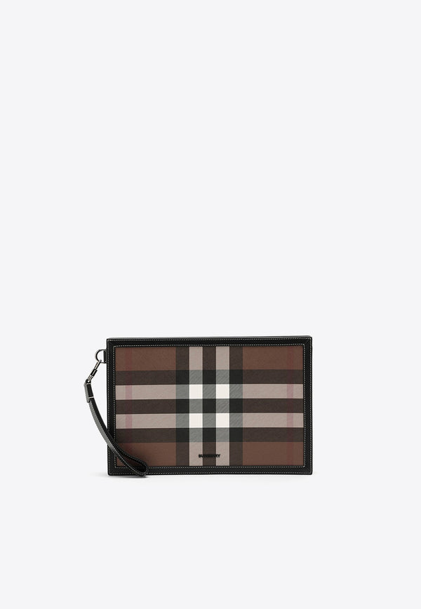 Burberry Checked Zip Pouch Brown 8050829116398/M_BURBE-A8900