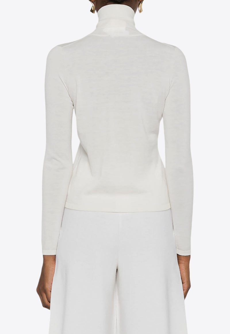 Max Mara Veloce Cashmere High-Neck Sweater White 2421366172650VELOCE_001