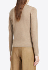 Max Mara Veloce Cashmere High-Neck Sweater Beige 2421366172650VELOCE_004