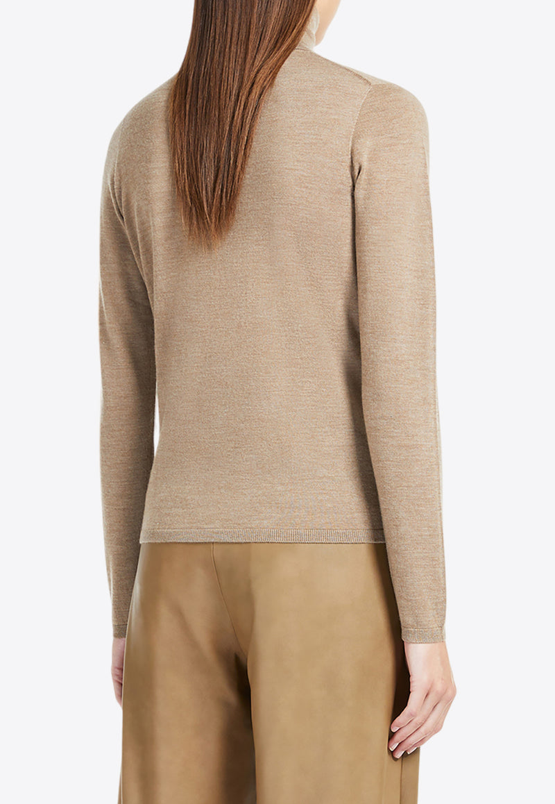 Max Mara Veloce Cashmere High-Neck Sweater Beige 2421366172650VELOCE_004