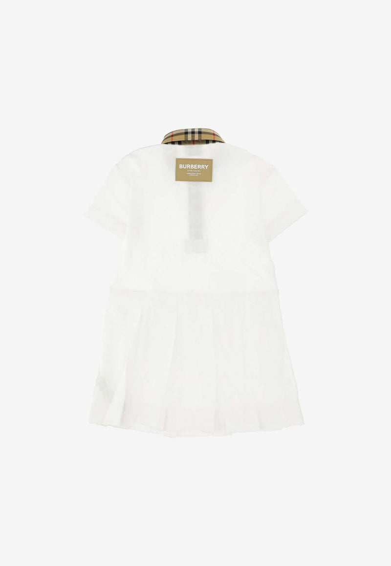 Burberry Kids Girls Pleated Shirt Dress 8053562_131558_A1464 White