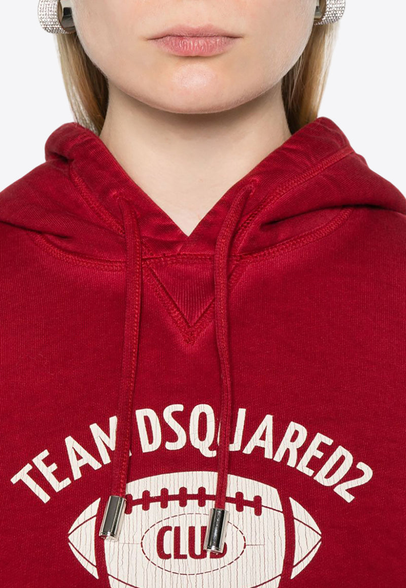 Dsquared2 Printed Cropped Hoodie Red S72GU0460S25030_307W