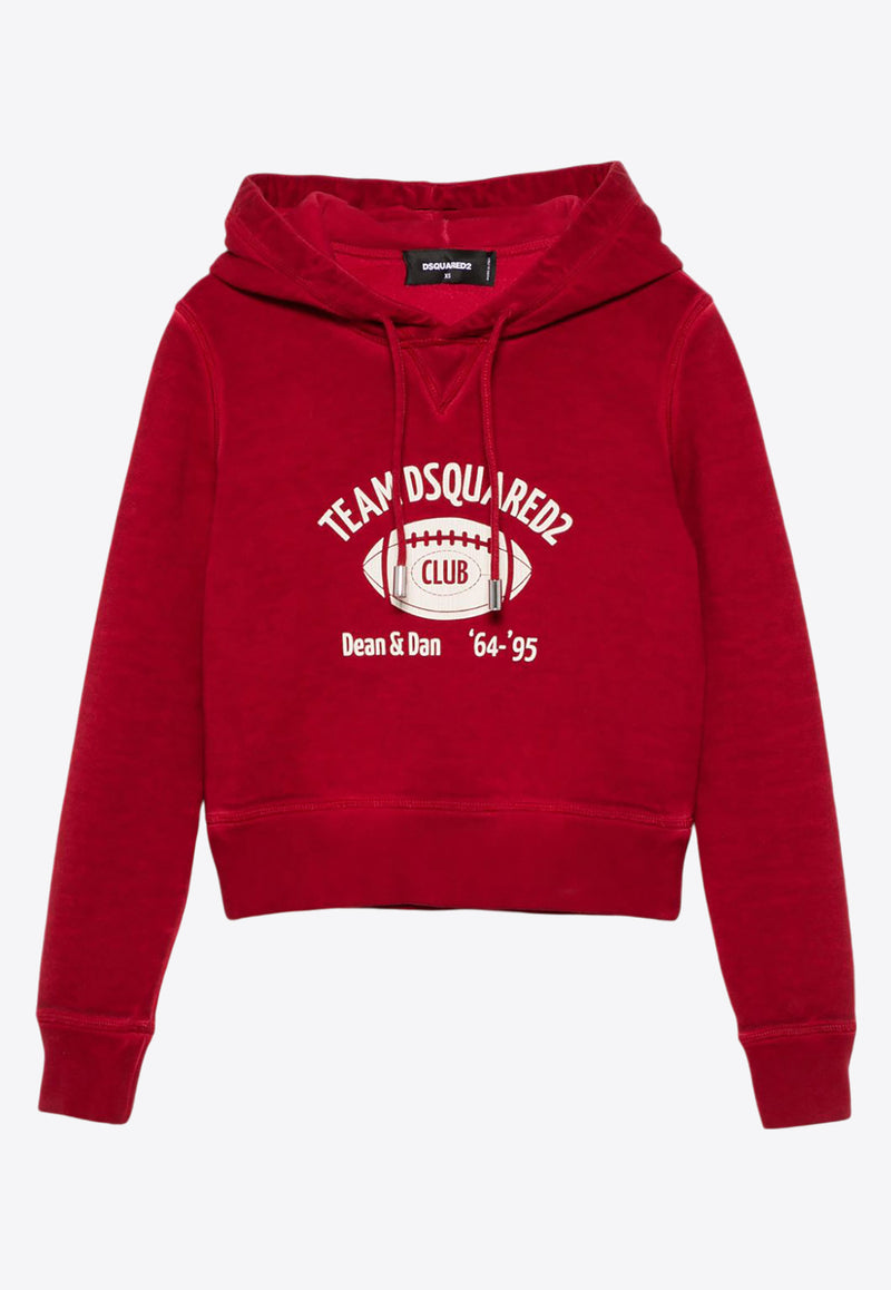 Dsquared2 Printed Cropped Hoodie Red S72GU0460S25030_307W