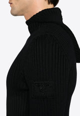 Prada Hooded Wool Sweater Black UMR621SOOO15O6_F0002