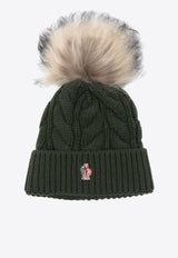 Moncler Pompom Wool-Blend Beanie Dark Green J20983B00011A0069_877