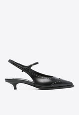 Miu Miu 35 Leather Slingback Pumps Black 5I308EF035055_F057Z