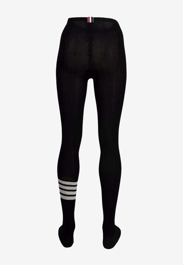 Thom Browne 4-bar Stripes Opaque Rib Tights Black FAS125AY1023_001