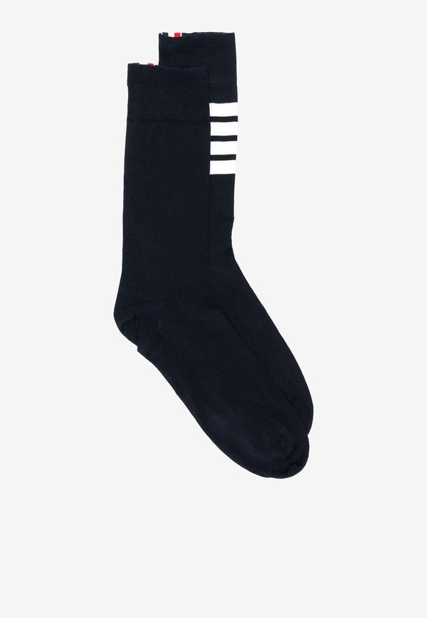 Thom Browne 4-bar Stripes Mid-Calf Socks Navy MAS023B01690_415