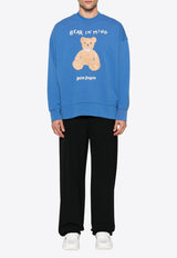 Palm Angels Bear in Mind Crewneck Sweatshirt Blue PMBA026F24FLE012_4560