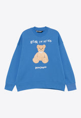 Palm Angels Bear in Mind Crewneck Sweatshirt Blue PMBA026F24FLE012_4560