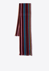 Paul Smith Darcie Striped Merino-Wool Scarf Burgundy M1A151FN145_28